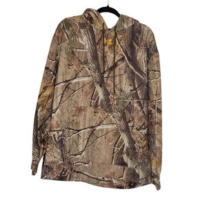 Under Armour Camo Hoodie XL Brown Green